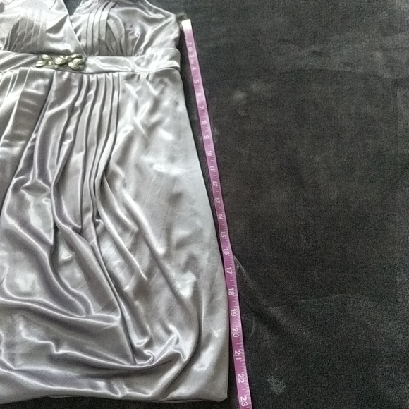 Shiny Dark Silver Embellished Halter Dress - Picture 5 of 10